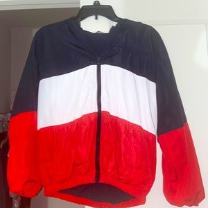 Navy,White,Red Windbreaker Jacket